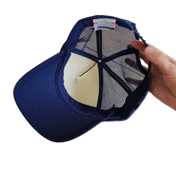 Vintage West Virginia Rope Hat Navy Blue Snapback Mesh Trucker Cap - Picture 6 of 10